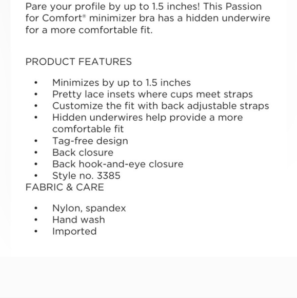 Bali 3642 Passion For Comfort Minimizer Underwire Bra 36D Nude - Picture 5 of 5